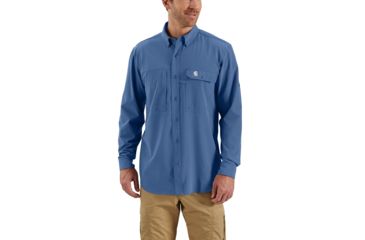 Image of Carhartt Force Extremes Angler Long Sleeve Shirt - Mens, Federal Blue, 2XL-REG 103011-445-REG-2XL