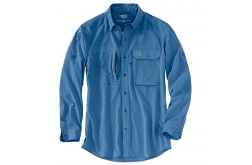 Image of Carhartt Force Extremes Angler Long Sleeve Shirt - Mens, Federal Blue, 2XL-REG 103011-445-REG-2XL