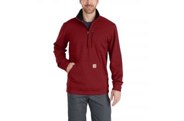 Image of Carhartt Force Extremes Mck Nck Half Zip Sweatshirt - Mens, Dark Crimson Heather, L-REG 102831-602-REG-L