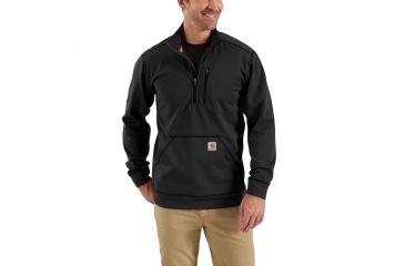 Image of Carhartt Force Extremes Mock Neck Half Zip Sweatshirt for Mens, Black, Large/Regular 102831-001-REG-L