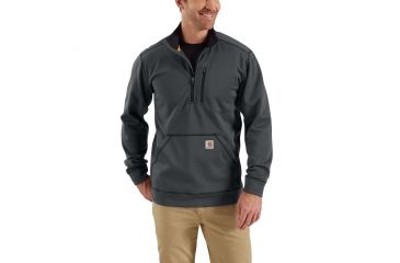 Image of Carhartt Force Extremes Mock Neck Half Zip Sweatshirt for Mens, Shadow, 2XL/Regular 102831-029-REG-2XL
