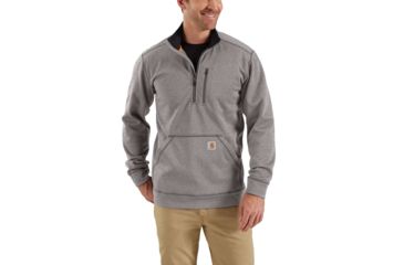 Image of Carhartt Force Extremes Mock Neck Half Zip Sweatshirt for Mens, Asphalt Heather, Extra Large/Regular 102831-058-REG-XL