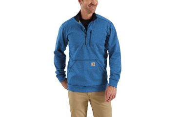 Image of Carhartt Force Extremes Mock Neck Half Zip Sweatshirt for Mens, Huron Heather, Small/Regular 102831-478-REG-S