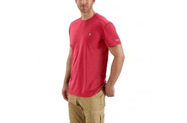 Image of Carhartt Force Extremes Short Sleeve T-shirt - Mens, Light Crimson Heather/Dark Crimson, M-REG 102960-942-REG-M