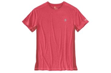 Image of Carhartt Force Extremes Short Sleeve T-shirt - Mens, Light Crimson Heather/Dark Crimson, M-REG 102960-942-REG-M