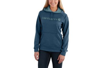 Image of Carhartt Force Extremes Sig Graphic Hooded Sweatshirt for Womens, Dark Stream Heather, Large/Regular 102185-425-REG-L