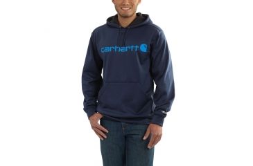 Image of Carhartt Force Extremes Signture Graphic Hooded Sweatshirt for Mens, Navy, Small/Regular 102314-412-REG-S