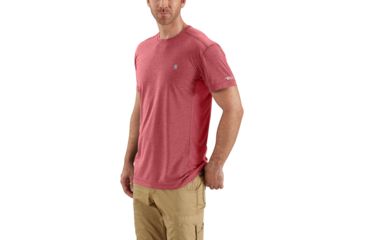 Image of Carhartt Force Extremes SS Tshirt-Mens, Light Crimson Heather/Dark Crimson, Small, Regular, 102960-942-REG-S