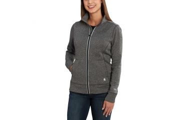 Image of Carhartt Force Extremes Zip Flame-Resistant Sweatshirt for Womens, Black Heather, Extra Small/Regular 102786-013-REG-XS