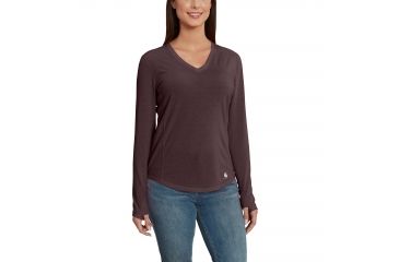 Image of Carhartt Force Ferndale Long Sleeve T-Shirt for Womens, Fudge Heather, Medium/Regular 102759-518-REG-M