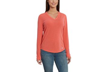 Image of Carhartt Force Ferndale Long Sleeve T-Shirt for Womens, Emberglow Heather, Extra Small/Regular 102759-819-REG-XS