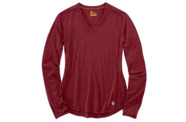 Image of Carhartt Force Ferndale Long Sleeve T Shirt - Womens, Cherrystone Heather, L-REG, 102759-611-REG-L