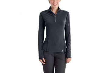 Image of Carhartt Force Ferndale Quarter Zip Shirt - Womens, Dark Indigo Heather, XXL-REG 102528-462-REG-XXL