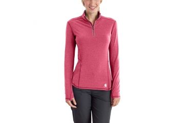Image of Carhartt Force Ferndale Quarter Zip Shirt - Womens, Cranberry Heather, L-REG 102528-623-REG-L