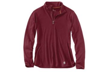 Image of Carhartt Force Ferndale Quarter Zip Shirt - Womens, Cherrystone Heather, XXL-REG, 102528-611-REG-XXL