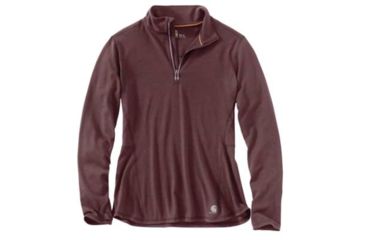 Image of Carhartt Force Ferndale Quarter Zip Shirt - Womens, Fudge Heather, L-REG, 102528-518-REG-L