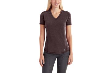 Image of Carhartt Force Ferndale Short Sleeve T-Shirt for Womens, Fudge Heather, 2XL/Regular 102527-518-REG-XXL
