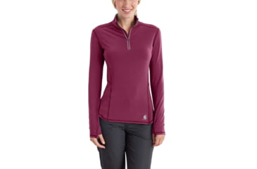Image of Carhartt Force Ferndale Short Sleeve T-Shirt for Womens, Raspberry Heather, Extra Small/Regular 102528-655-REG-XS