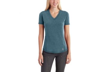 Image of Carhartt Force Ferndale Short Sleeve T-shirt - Womens, Blue Mist Heather, XS-REG 102527-424-REG-XS