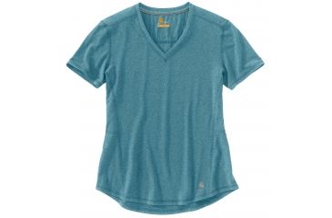 Image of Carhartt Force Ferndale Short Sleeve T-shirt - Womens, Blue Mist Heather, XS-REG 102527-424-REG-XS