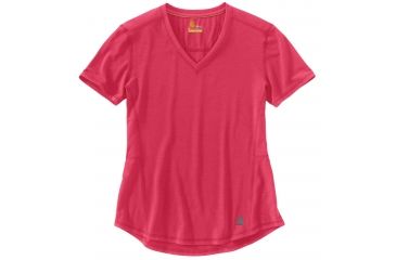 Image of Carhartt Force Ferndale Short Sleeve T-shirt - Womens, Cranberry Heather, XS-REG 102527-623-REG-XS