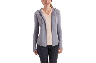 Image of Carhartt Force Ferndale Zip Flame-Resistantont Hoodie for Womens, Asphalt Heather, Large/Regular 102529-058-REG-L