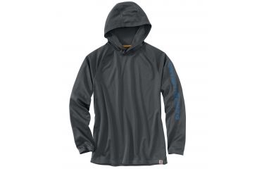 Image of Carhartt Force Fishing Sleeve Logo Long Sleeve Hoodie - Mens, Shadow, 2XL-REG 103002-029-REG-2XL