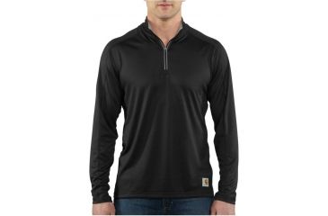Image of Carhartt Force Long-Sleeve Quarter Zip T-Shirt - Men's-Black-Small