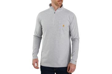 Image of Carhartt Force Relaxed Fit Midweight Long-Sleeve T-Shirt - Mens, Heather Gray, Extra Large, 104255-HGY-REG-XL