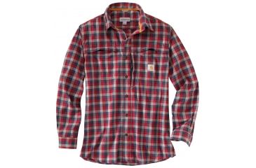 Image of Carhartt Force Reydell Long-Sleeve Shirt - Men's-Dark Crimson-Large