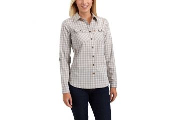 Image of Carhartt Force Ridgefield Plaid Shirt - Womens, Asphalt, XXL-REG 103081-066-REG-XXL