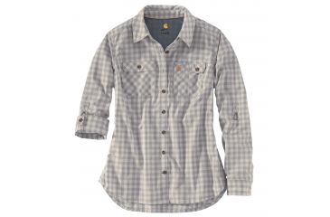 Image of Carhartt Force Ridgefield Plaid Shirt - Womens, Asphalt, XXL-REG 103081-066-REG-XXL
