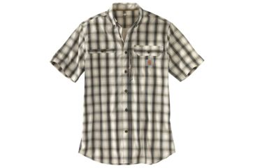 Image of Carhartt Force Ridgefield Plaid Short Sleeve Shirt - Mens, Shadow, 2XL-Regular, 103549-029-2XL-REG