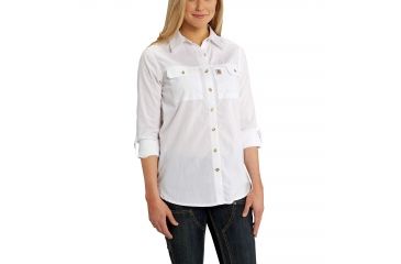 Image of Carhartt Force Ridgefield Shirt for Womens, White, Small/Regular 102473-100-REG-S