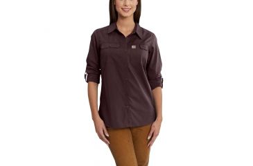 Image of Carhartt Force Ridgefield Shirt for Womens, Deep Wine, 2XL/Regular 102473-643-REG-XXL