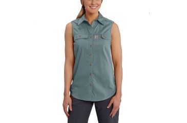 Image of Carhartt Force Ridgefield Sleeveless Shirt - Womens, Sky Gray, L-REG 102478-450-REG-L
