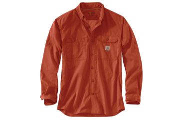 Image of Carhartt Force Ridgefield Solid Long Sleeve Shirt for Mens, Spice, 3XL/Regular 102418-803-REG-3XL