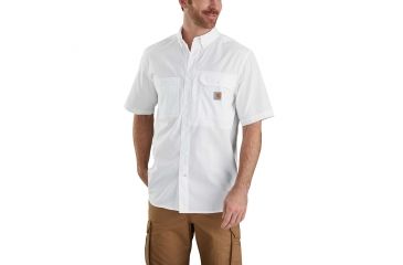 Image of Carhartt Force Ridgefield Solid Short Sleeve Shirt - Mens, White, Large-Regular 102417-100-REG-XL