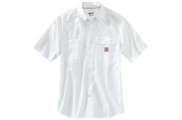 Image of Carhartt Force Ridgefield Solid Short Sleeve Shirt - Mens, White, Large-Regular 102417-100-REG-XL