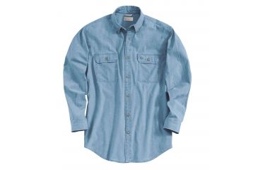 Image of Carhartt Fort Long Sleeve Shirt LW Chambray Bfnt Relaxed Fit - Mens, Blue Chambray, S-REG S202-CBL-REG-SML