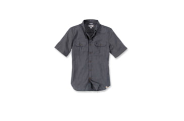 Image of Carhartt Fort Short Sleeve Shirt LW Chambray Bfnt - Mens, Black Chambray, XXL-REG S200-BKC-REG-XXL