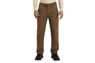 Image of Carhartt FR Washed Duck Work Dungaree-Personal Protective, Mid Brown, 28-34, 100791-246-34-28