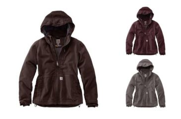 Image of Carhartt Full Swing Caldwell Stetch Duck Jacket - Women's, Dark Brown/Shadow, Deep Wine/Shadow, Taupe Gray/Shadow