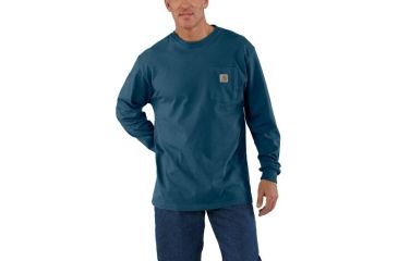 Image of Carhartt Graphic Carhartt Camo Long Sleeve T-Shirt - Mens-Bluestone-X-Large 295186