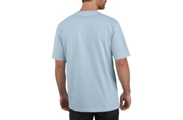 Image of Carhartt Heavyweight Short-Sleeve Logo Graphic T-Shirt - Mens, Soft Blue, Extra Large, 104387-I20-REG-XL