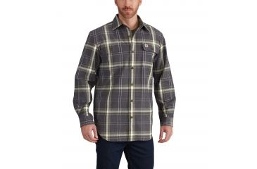 Image of Carhartt Hubbard Plaid Shirt for Mens, Black Heather, 3XL/Tall 102815-013-TLL-3XL