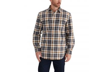 Image of Carhartt Hubbard Plaid Shirt for Mens, Asphalt, Large/Tall 102815-066-TLL-L