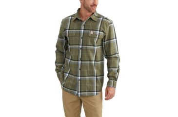 Image of Carhartt Hubbard Plaid Shirt for Mens, Moss Heather, 2XL/Tall 102815-387-TLL-2XL