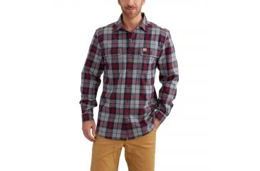 Image of Carhartt Hubbard Plaid Shirt for Mens, Navy, Small/Regular 102815-412-REG-S