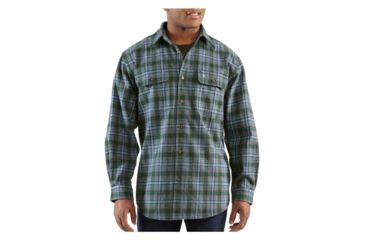 Image of Carhartt Hubbard Plaid Shirt - Men's-Black-Small